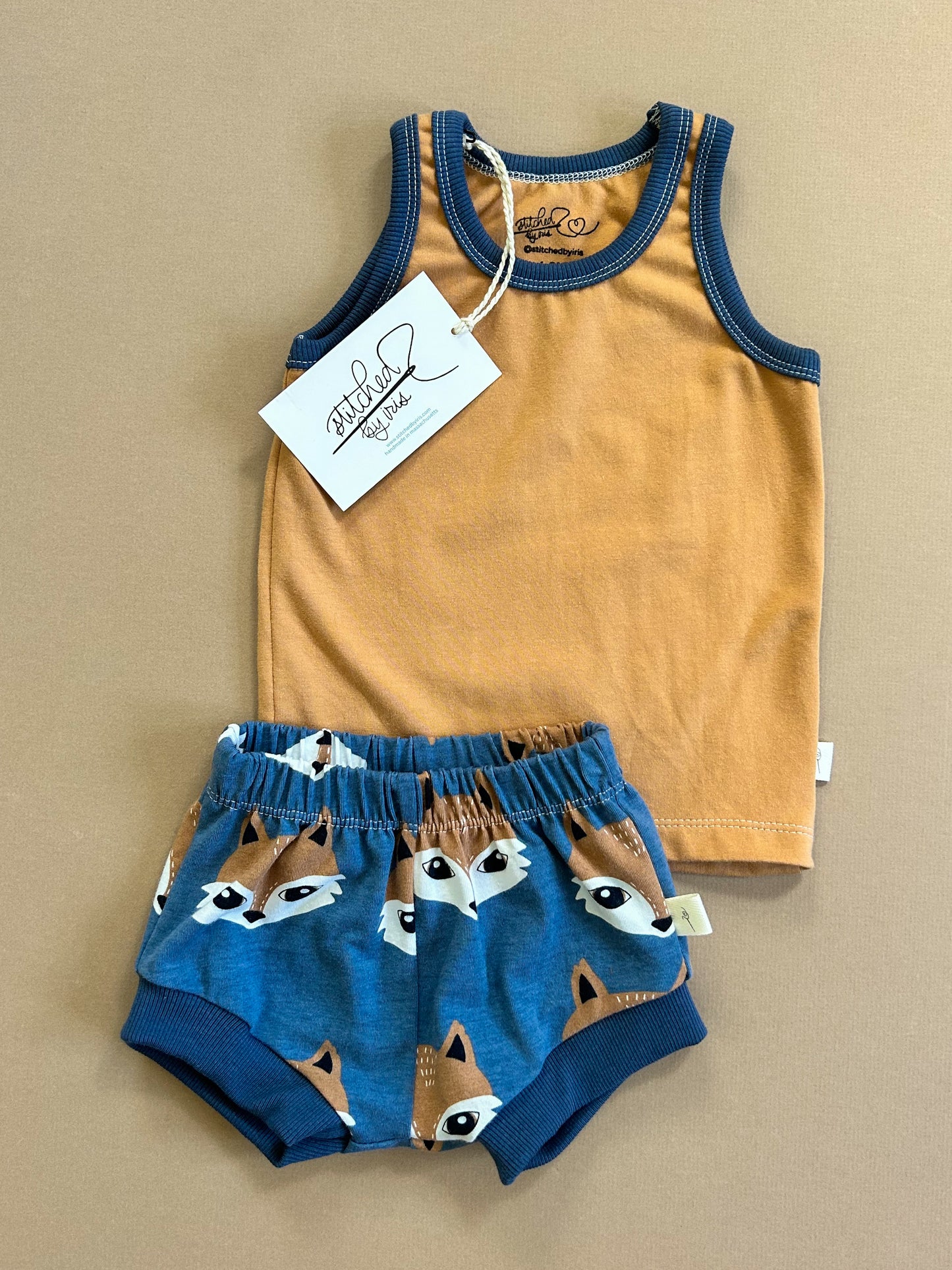 6-9M Tank & Shorties Set (blue fox)