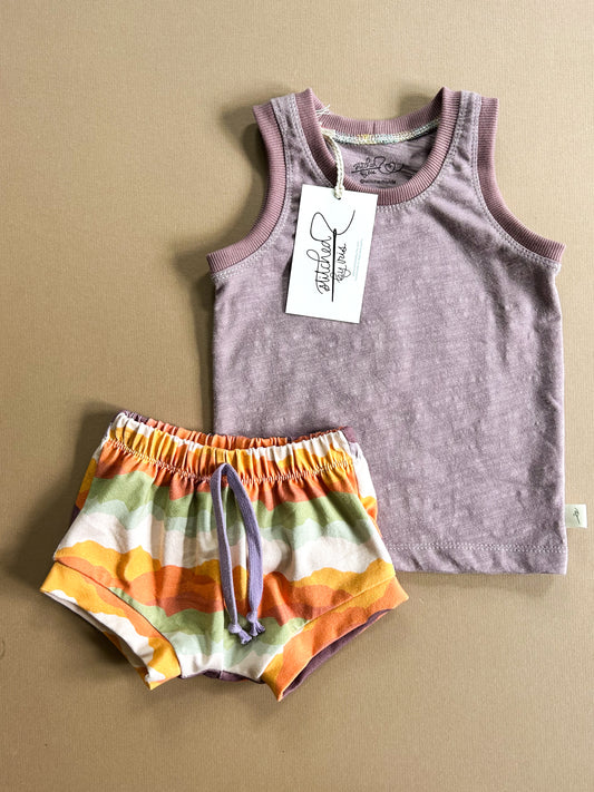 9-12M Tank & Shorties Set (mountains)