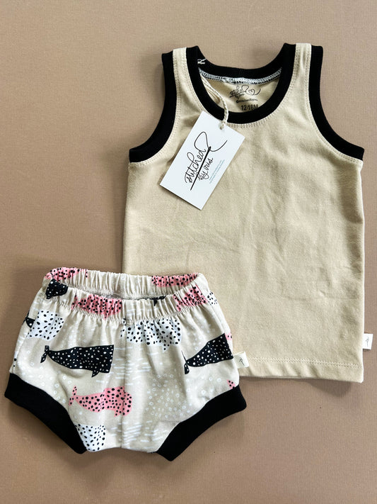 12-18M Tank & Shorties Set (whale)