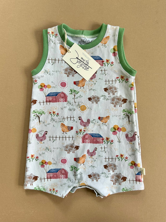12-18M Tank Romper (farm)