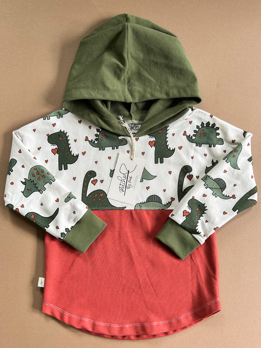 4T Hoodie (dino hearts)